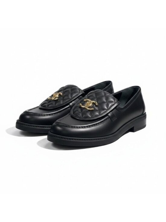 Chanel Shoes - ★SOLD★ Chanel Quilted Turnlock Loafers CC Loafer 38.5 Black
